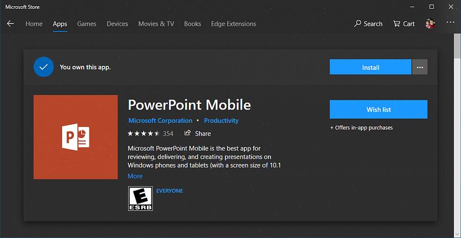 Olet asentanut Microsoft PowerPoint -ohjelmiston onnistuneesti tietokoneellesi