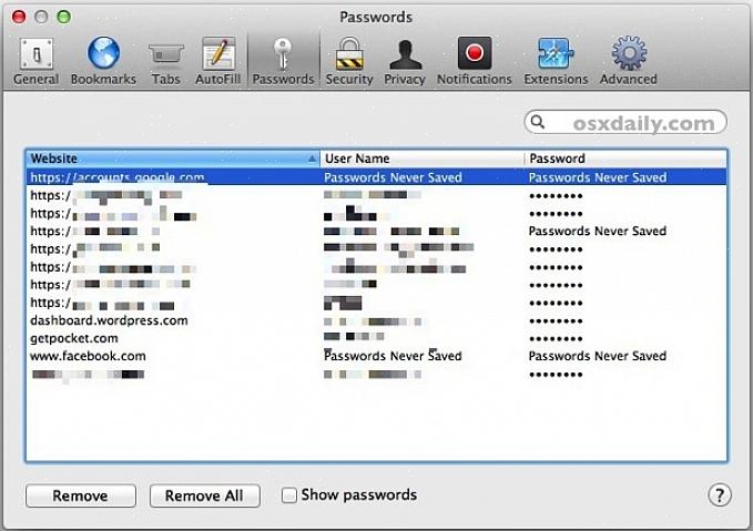Tallennettujen salasanojen poistaminen Macista edellyttää pääsyä Avaimenperä-käyttöoikeuksiin