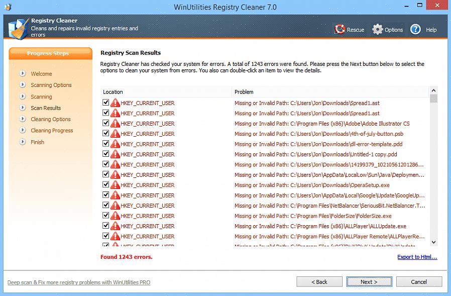 Windows Registry Cleaner on tarkka rekisterinpuhdistustyyppi