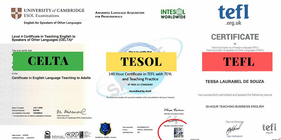 TESOL-sertifikaatin saamiseksi on suoritettava myös lisäkurssit