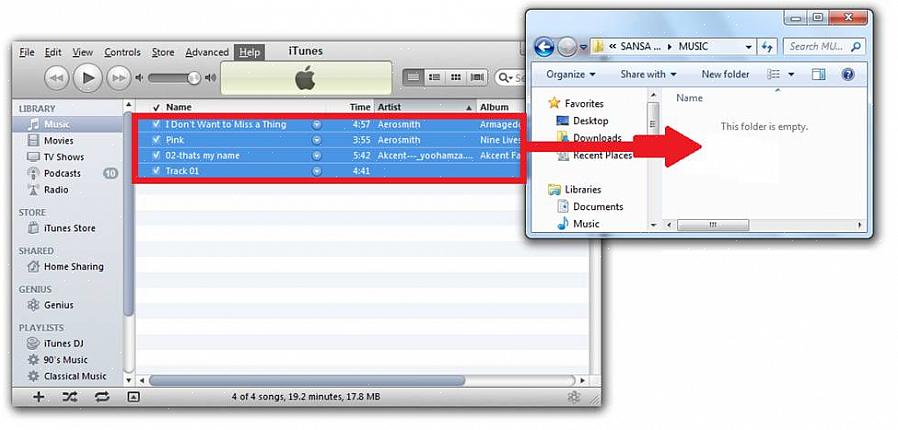 Voit myös tarkistaa SanDisk Sansa MP3 -soittimesi sisällön poistamatta sitä tarkistamalla Sansa-laitteesi