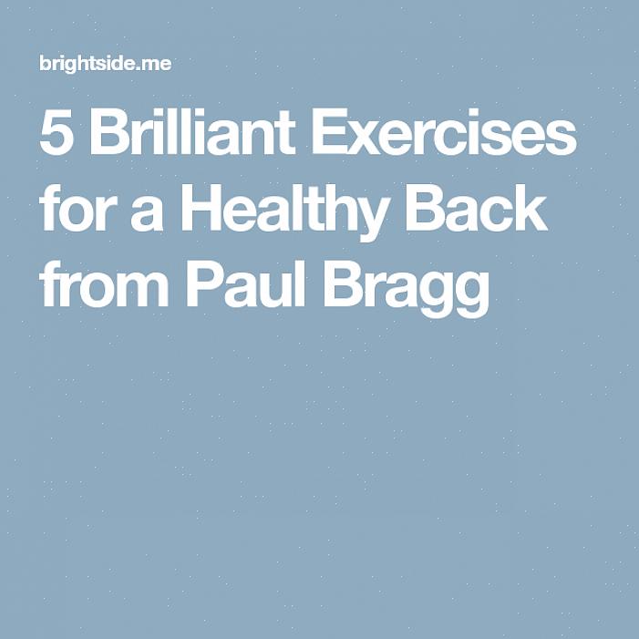 Sinun tulee pyytää ammattilaisen apua minkä tahansa harjoituksen suorittamiseksi terveellistä selkää varten