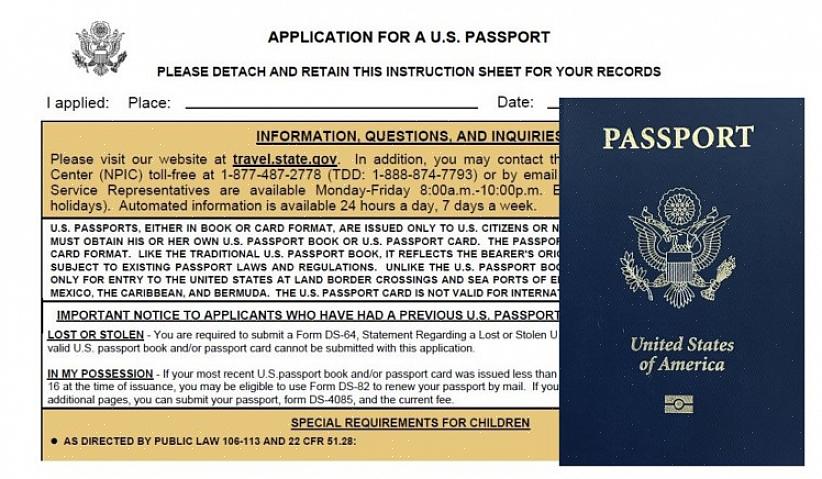Voit hankkia sen Yhdysvaltain paikalliselta passitoimistolta tai vastaanottolaitokselta