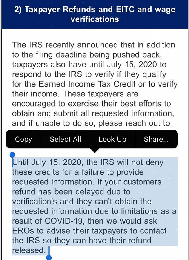 IRS-verkkosivusto sisältää kaikki yhteystiedot